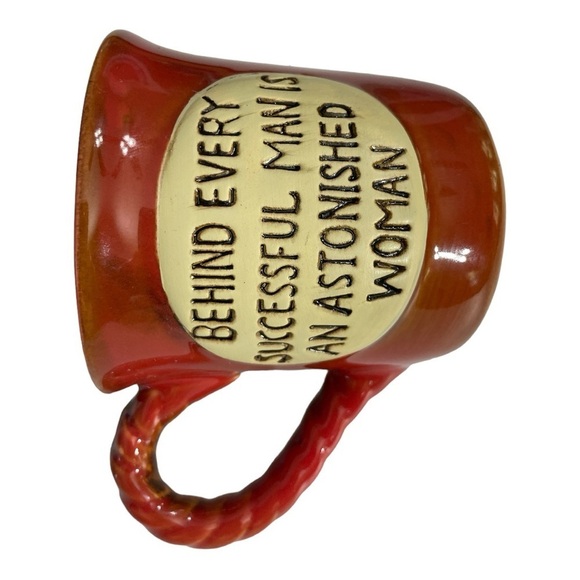 GRYPHONWARE
BEHIND EVERY SUCCESSFUL MAN IS AN ASTONISHED WOMAN RED GLAZED MUG - Picture 4 of 11